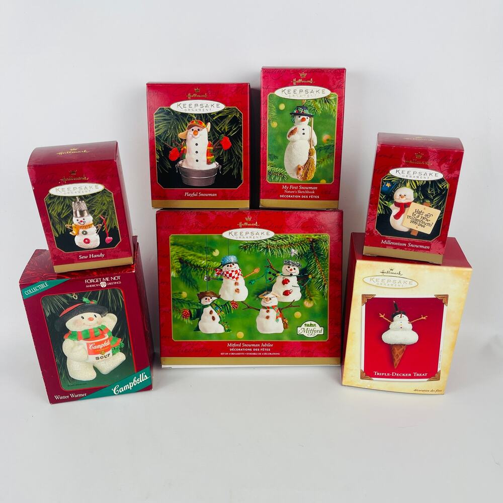 Hallmark Keepsake Snowman Ornaments Lot of 7